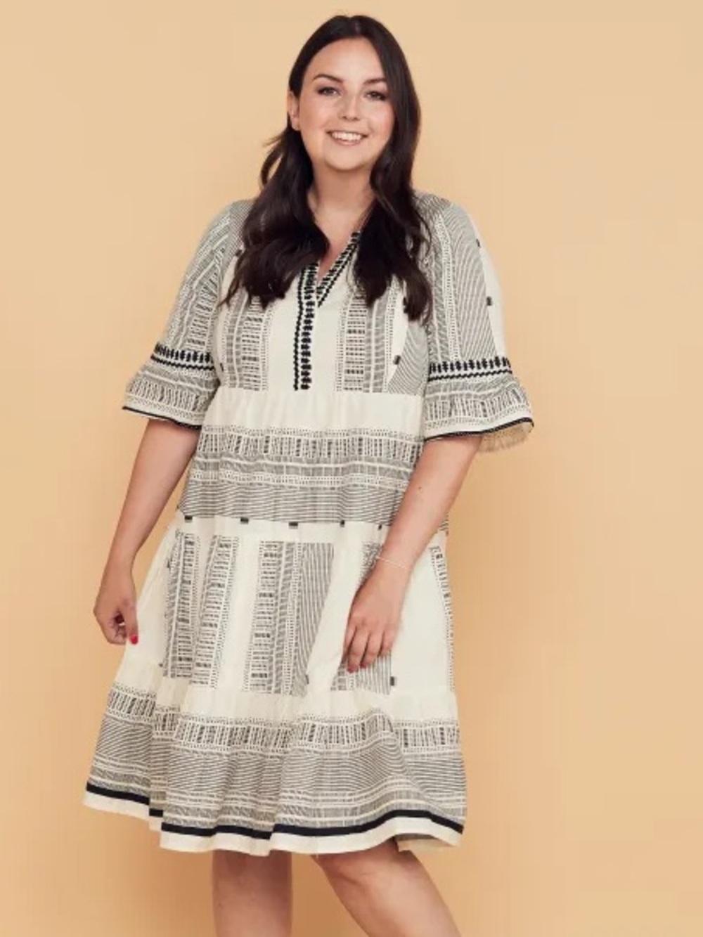 F&F cotton v neck tiered dress